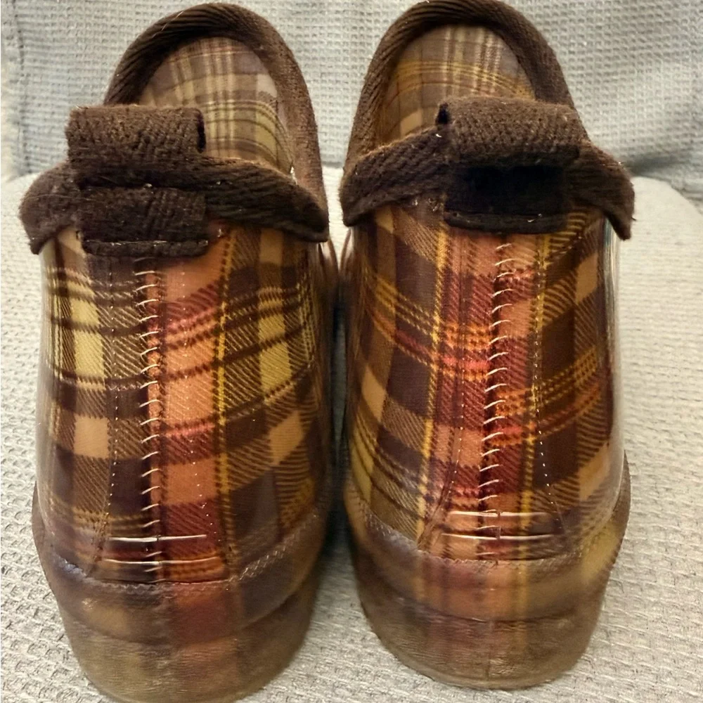 Stylish plaid women rain boots Size:8
